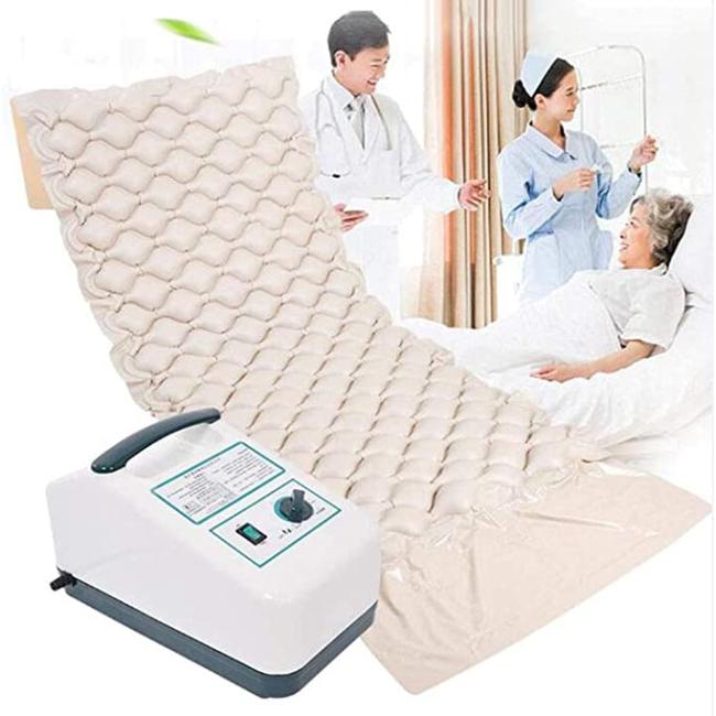 مرتبة هوائية لسرير المستشفى أو سرير المنزل، وسائد مريحة قابلة للنفخ تمنع وتعالج الجروح والضغط والتقرحات والتقرحات تتضمن مضخة هواء كهربائية هادئة 