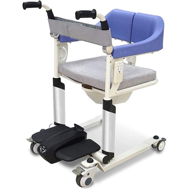 ftpHqp-jxCs كرسي كومود متعدد الوظائف مع كرسي مرحاض بعجلات ، كرسي متحرك دش نقل كرسي / حمام ftpHqp-jxC ، ارتفاع قابل للتعديل الهاتف المحمول مرحاض الأشخاص المعاقين المسنين، إصدار كهربائي