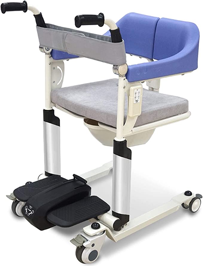 ftpHqp-jxCs كرسي كومود متعدد الوظائف مع كرسي مرحاض بعجلات ، كرسي متحرك دش نقل كرسي / حمام ftpHqp-jxC ، ارتفاع قابل للتعديل الهاتف المحمول مرحاض الأشخاص المعاقين المسنين، إصدار كهربائي